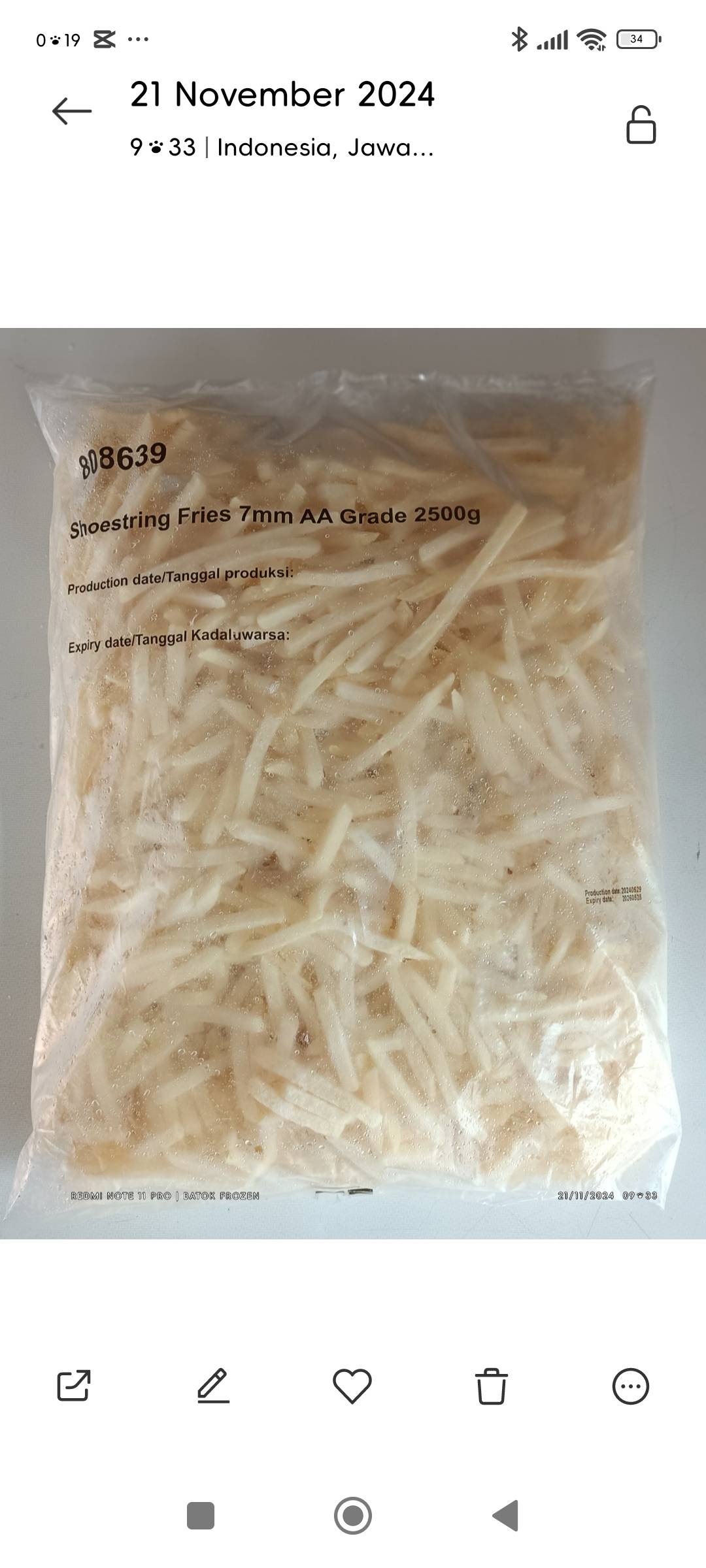 Kentang Aviko Shoestring 2.5kg 